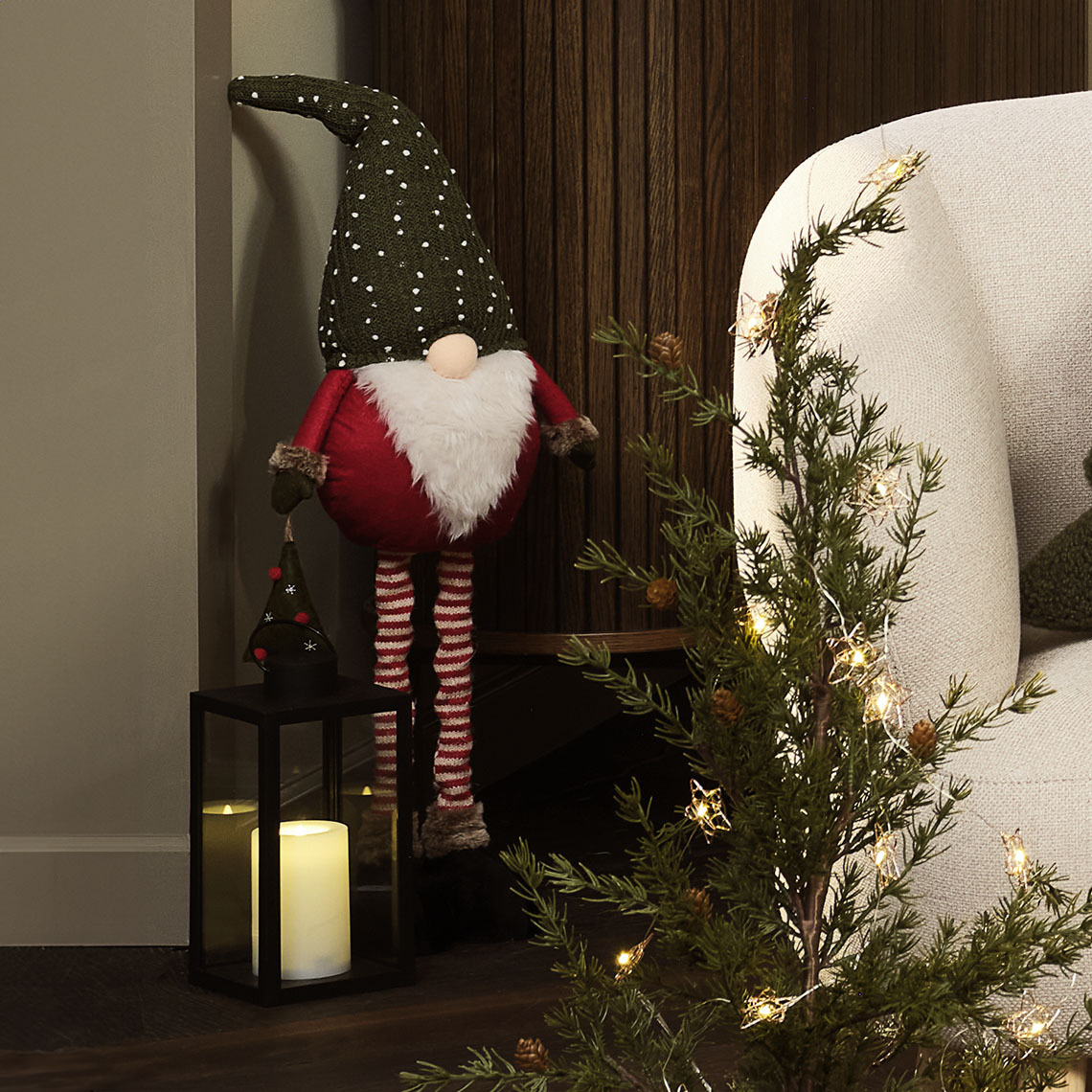 Spiriduș înalt de Crăciun cu picioare reglabile