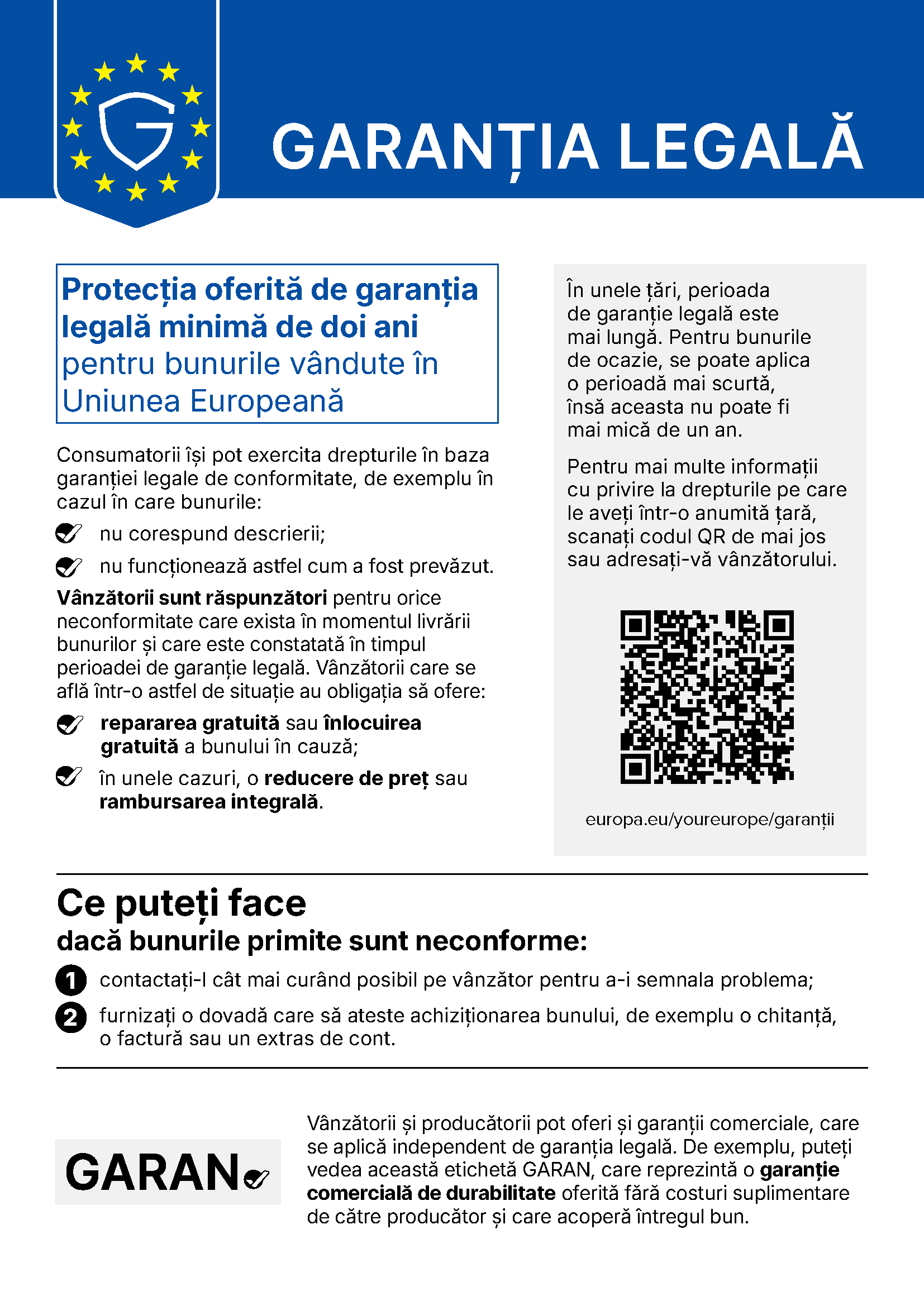 Ce puteți face dacă bunurile primite sunt neconforme: contactați-l cât mai curând posibil pe vânzător pentru a-i semnala problema