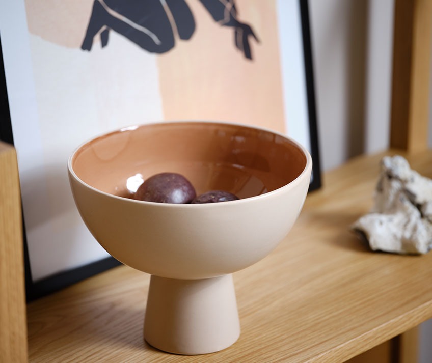 CHRIS bowl Stoneware bowl in beige and terracotta colours