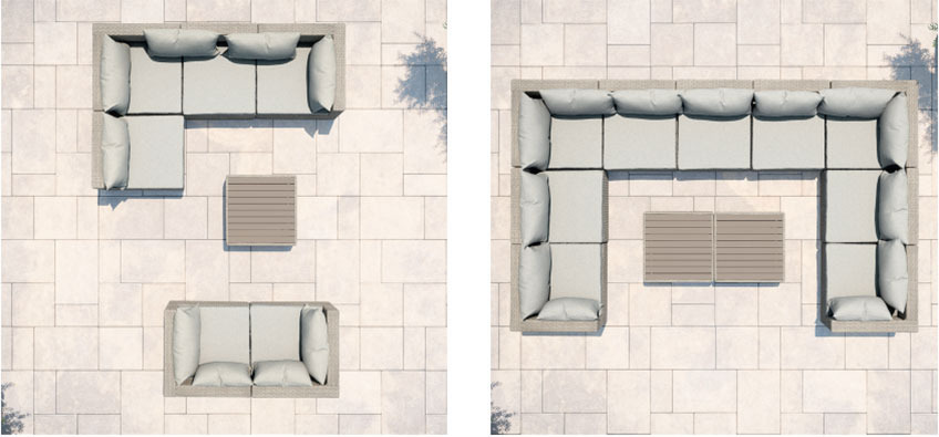 RAVNDRUP modular lounge set has endless combinations Modular sofas and lounge tables in different combinations